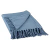 Kirkland's Home Stonewash Ribbed Fringe Throw- Blankets & Throws