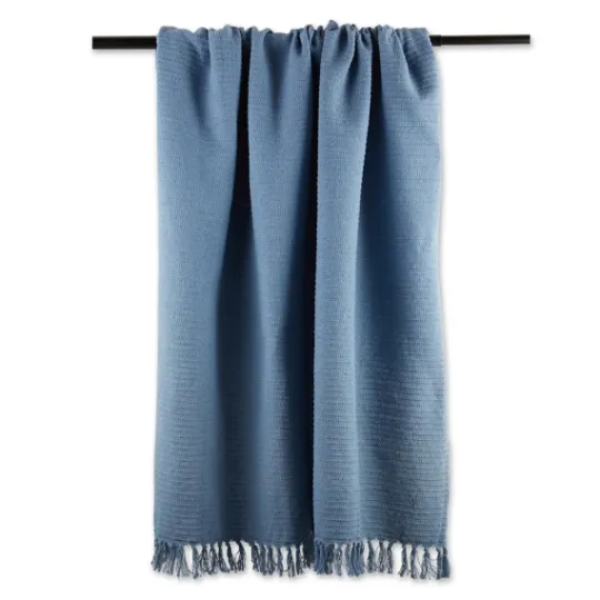 Kirkland's Home Stonewash Ribbed Fringe Throw- Blankets & Throws