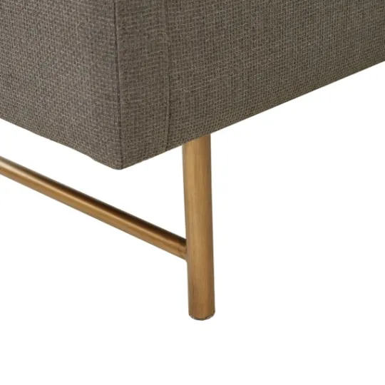 Kirkland's Home Storage Bench With Brown Metal Legs- Benches & Ottomans
