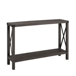 Kirkland's Home Stormy Gray X Side Frame Console Table- Console Tables