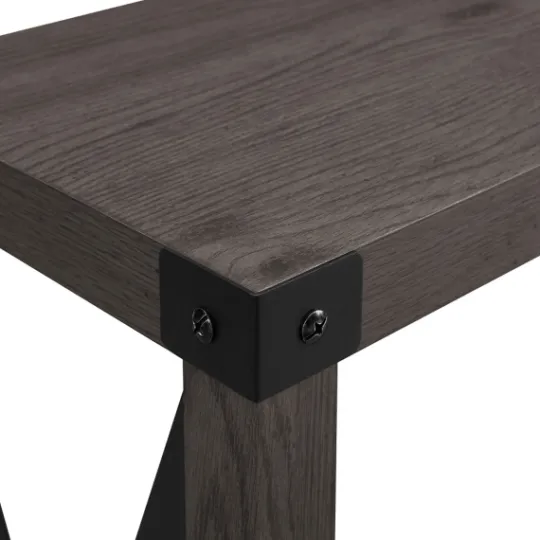 Kirkland's Home Stormy Gray X Side Frame Console Table- Console Tables