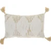 Kirkland's Home Stripe Diamond Tassels Cotton Lumbar Pillow- Pillows
