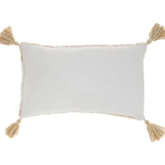 Kirkland's Home Stripe Diamond Tassels Cotton Lumbar Pillow- Pillows