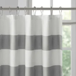 Kirkland's Home Stripe Waffle Weave Shower Curtain- Shower Curtains