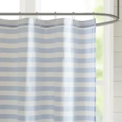 Kirkland's Home Stripe Woven Yarn Dyed Shower Curtain- Shower Curtains