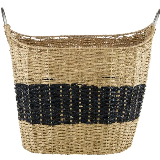 Kirkland's Home Striped Natural Seagrass Basket- Baskets & Boxes