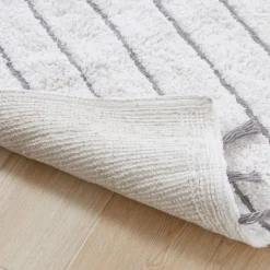Kirkland's Home Striped Tassel Bath Mat- Bathroom Rugs