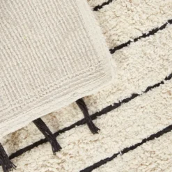 Kirkland's Home Striped Tassel Bath Mat- Bathroom Rugs