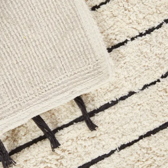 Kirkland's Home Striped Tassel Bath Mat- Bathroom Rugs