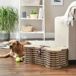 Kirkland's Home Striped Woven Bone Shaped Basket, 24 In.- Baskets & Boxes