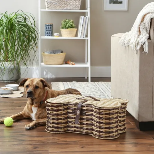 Kirkland's Home Striped Woven Bone Shaped Basket, 21 In.- Baskets & Boxes