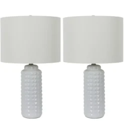 Kirkland's Home Studded Ceramic Table Lamps, Set Of 2- Table Lamps