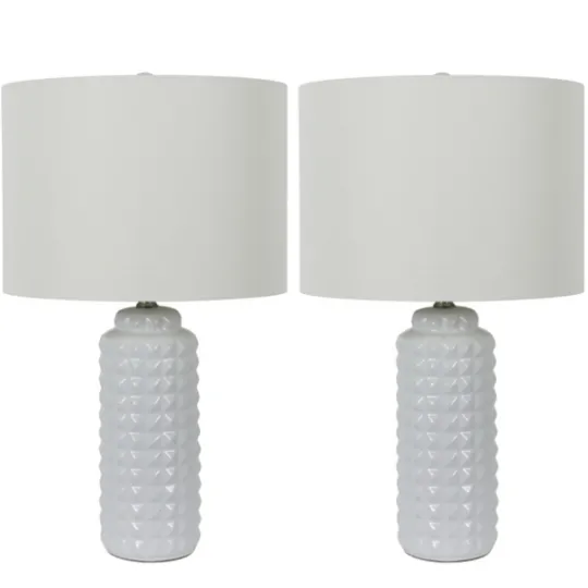 Kirkland's Home Studded Ceramic Table Lamps, Set Of 2- Table Lamps