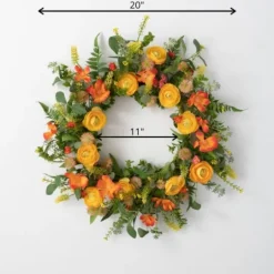 Kirkland's Home Summer Blooming Ranunculus Thistle Wreath- Wreaths