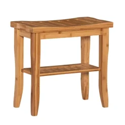 Kirkland's Home Sumter Bamboo Bathroom Stool- Bathroom Furniture