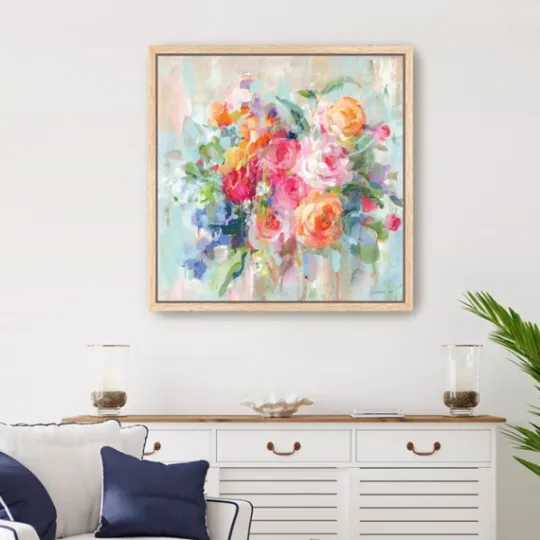 Kirkland's Home Sun Drenched Bouquet Framed Canvas Art Print- Canvas Art