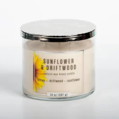 Kirkland's Home Sunflower And Driftwood Jar Candle- Candles