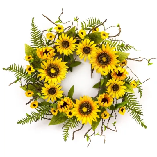 Kirkland's Home Sunflower And Fern Wreath- Wreaths