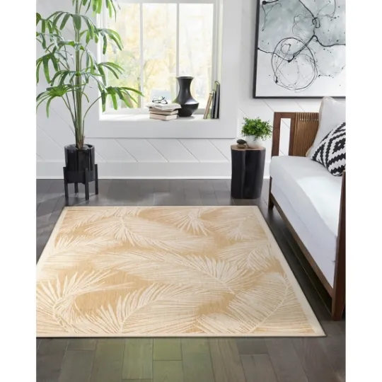 Kirkland's Home Sunlight Palm Leaves Outdoor Area Rug, 6X9- Outdoor Rugs
