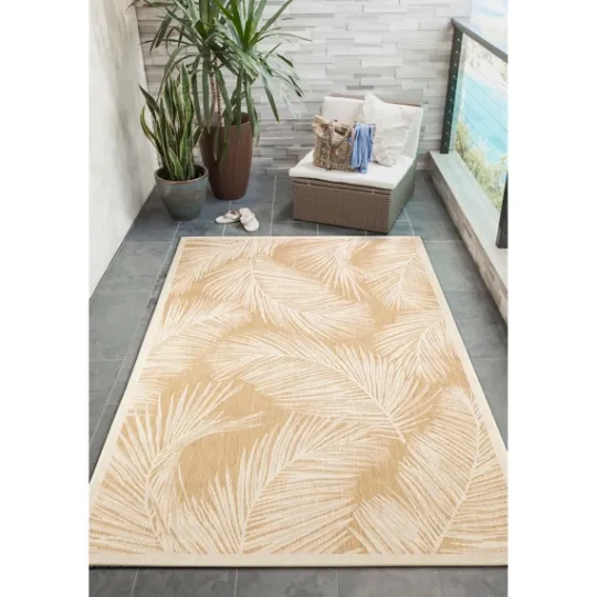 Kirkland's Home Sunlight Palm Leaves Outdoor Area Rug, 6X9- Outdoor Rugs