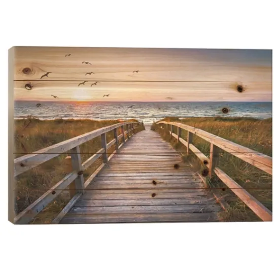 Kirkland's Home Sunset At Dune Beach Wood Art Print- Wall Plaques