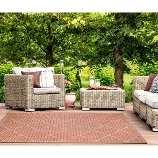 Kirkland's Home Sunset Diamond Outdoor Area Rug, 7X9- Outdoor Rugs