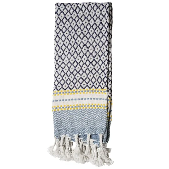 Kirkland's Home Sunshine Diamond Pattern Outdoor Throw Blanket- Blankets & Throws