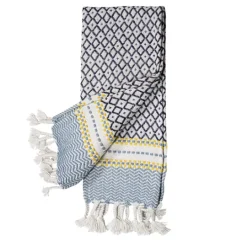 Kirkland's Home Sunshine Diamond Pattern Outdoor Throw Blanket- Blankets & Throws