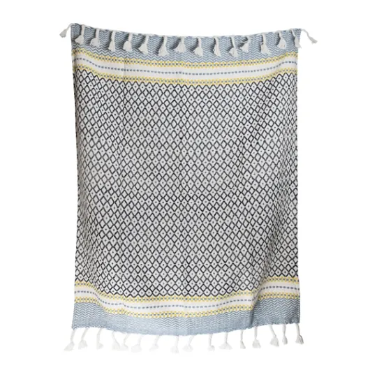 Kirkland's Home Sunshine Diamond Pattern Outdoor Throw Blanket- Blankets & Throws