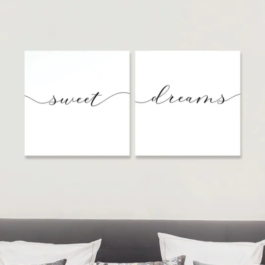 Kirkland's Home Sweet Dreams Diptych Giclee Canvas Print Set- Wall Quotes & Signs
