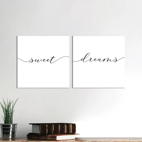 Kirkland's Home Sweet Dreams Diptych Giclee Canvas Print Set- Wall Quotes & Signs