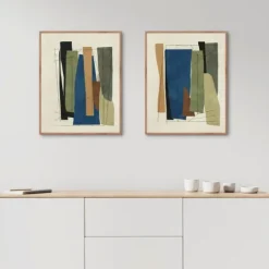 Kirkland's Home Synch Abstract 2-Pc. Framed Canvas Art Set- Framed Art