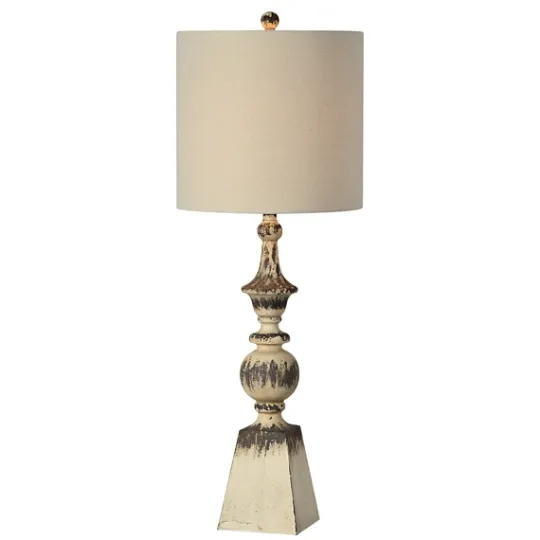 Kirkland's Home Tall Distressed Cream Table Lamps, Set Of 2- Table Lamps