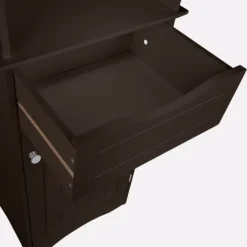 Kirkland's Home Tall Espresso Open Shelves Cabinet- Cabinets & Sideboards