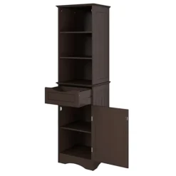 Kirkland's Home Tall Espresso Open Shelves Cabinet- Cabinets & Sideboards