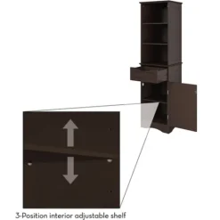 Kirkland's Home Tall Espresso Open Shelves Cabinet- Cabinets & Sideboards