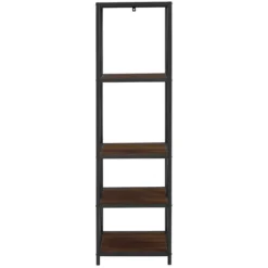 Kirkland's Home Tall Metal X-Framed Dark Walnut Bookshelf- Office Furniture