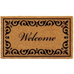 Kirkland's Home Tan And Black Scroll Welcome Doormat, 48X30 In.- Doormats