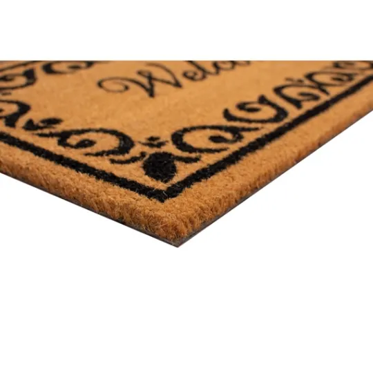 Kirkland's Home Tan And Black Scroll Welcome Doormat, 29X17 In.- Doormats