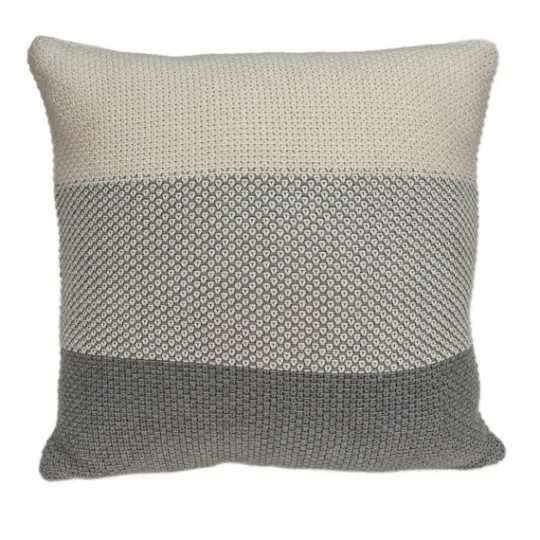 Kirkland's Home Tan And Gray Blocked Knit Pillow- Pillows