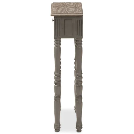 Kirkland's Home Tan And Gray Ornate Ball Turned Console Table- Console Tables