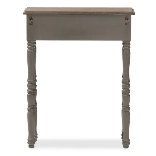 Kirkland's Home Tan And Gray Ornate Ball Turned Console Table- Console Tables