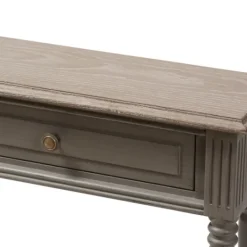 Kirkland's Home Tan And Gray Ornate Ball Turned Console Table- Console Tables