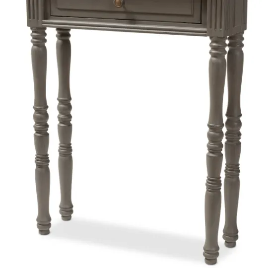 Kirkland's Home Tan And Gray Ornate Ball Turned Console Table- Console Tables