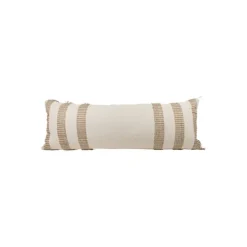 Kirkland's Home Tan And White Outer Striped Lumbar Pillow- Pillows