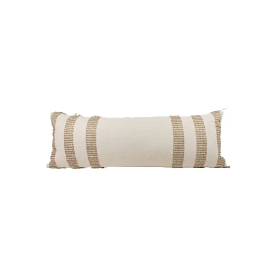 Kirkland's Home Tan And White Outer Striped Lumbar Pillow- Pillows