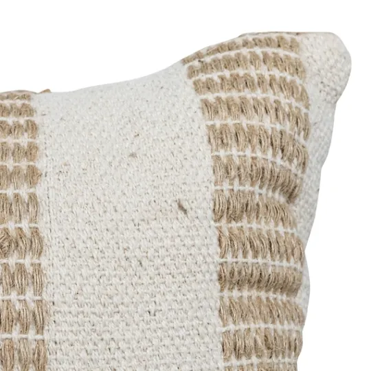 Kirkland's Home Tan And White Outer Striped Lumbar Pillow- Pillows