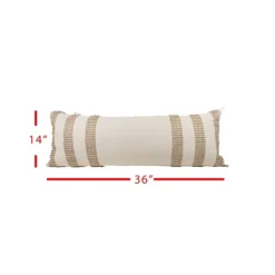 Kirkland's Home Tan And White Outer Striped Lumbar Pillow- Pillows