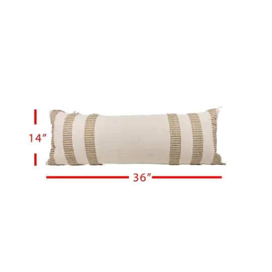 Kirkland's Home Tan And White Outer Striped Lumbar Pillow- Pillows