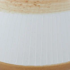 Kirkland's Home Tan And White Striped Coastal Ceramic Vase, 9 In.- Vases
